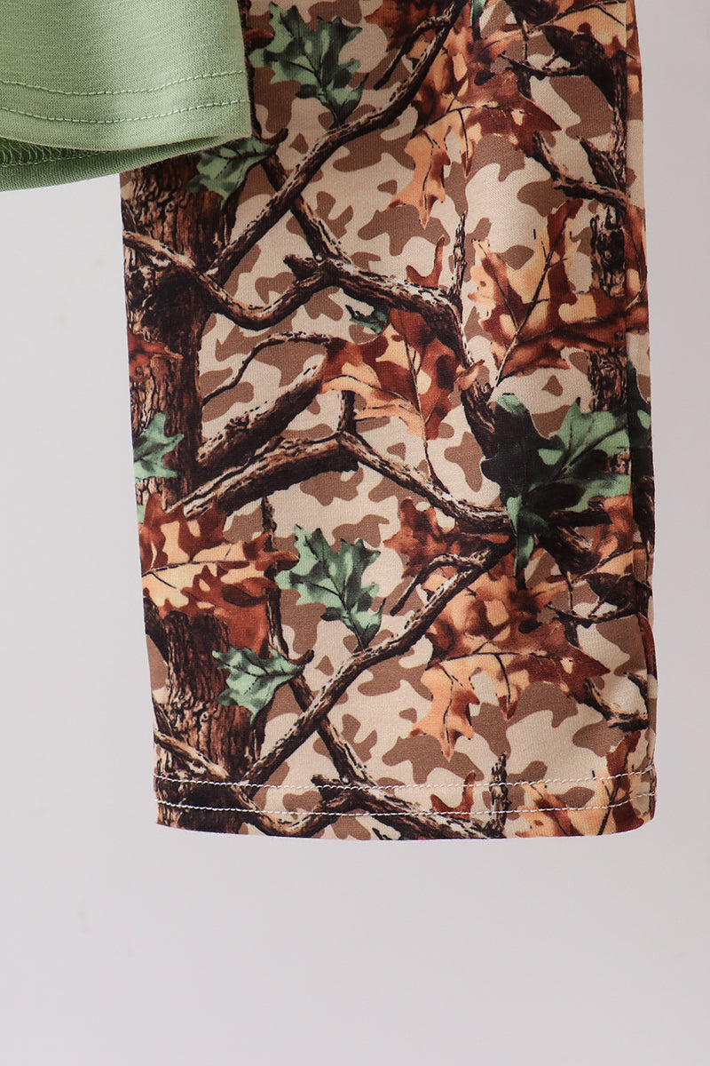 Green Hunting Print Pants Set