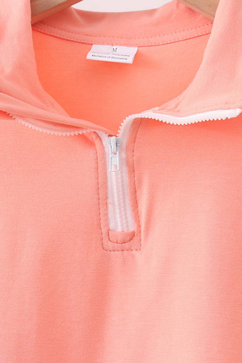 Coral Scalloped Polo Set