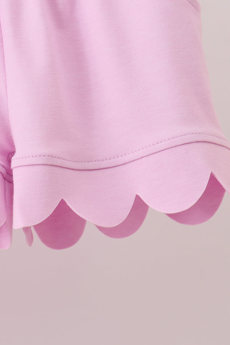 Pink Scalloped Polo Set