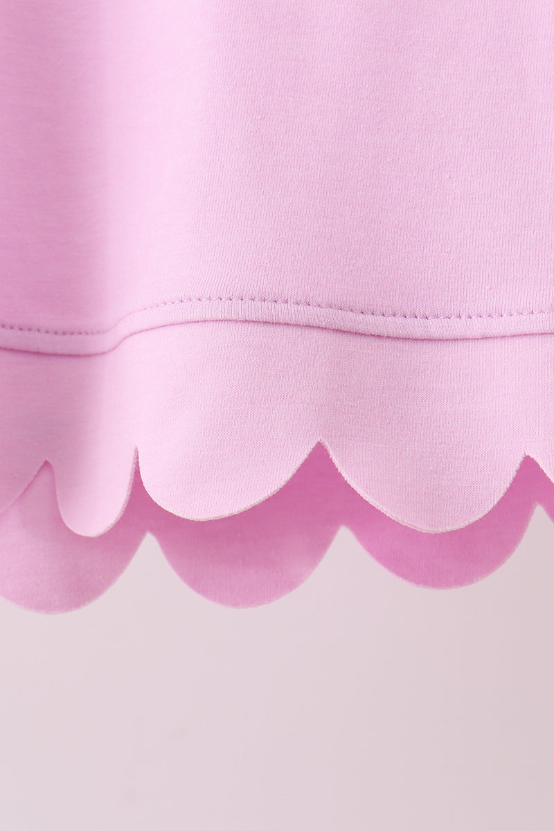 Pink Scalloped Polo Set