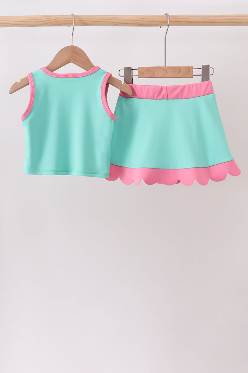 Mint Performance Scalloped Skorts Set