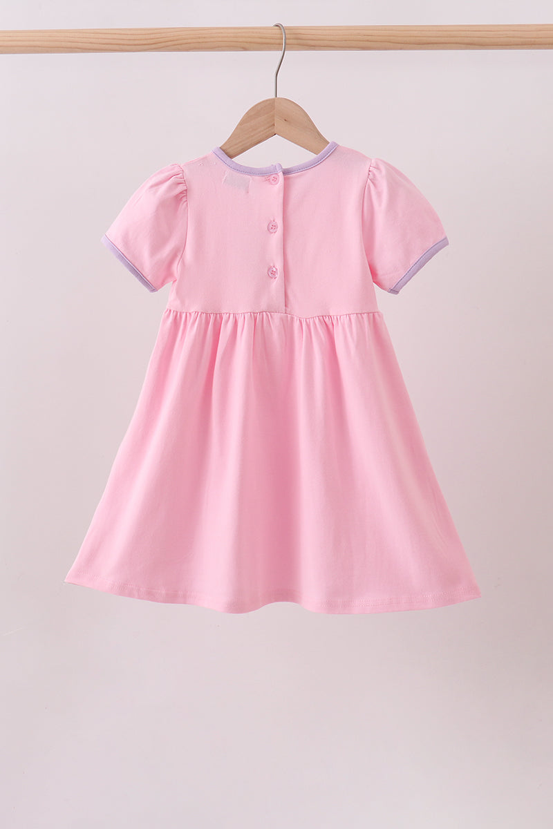 Pink ghost pumpkin embroidery dress