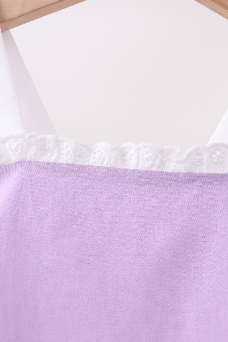 Purple ribbon ruffle bow bubble