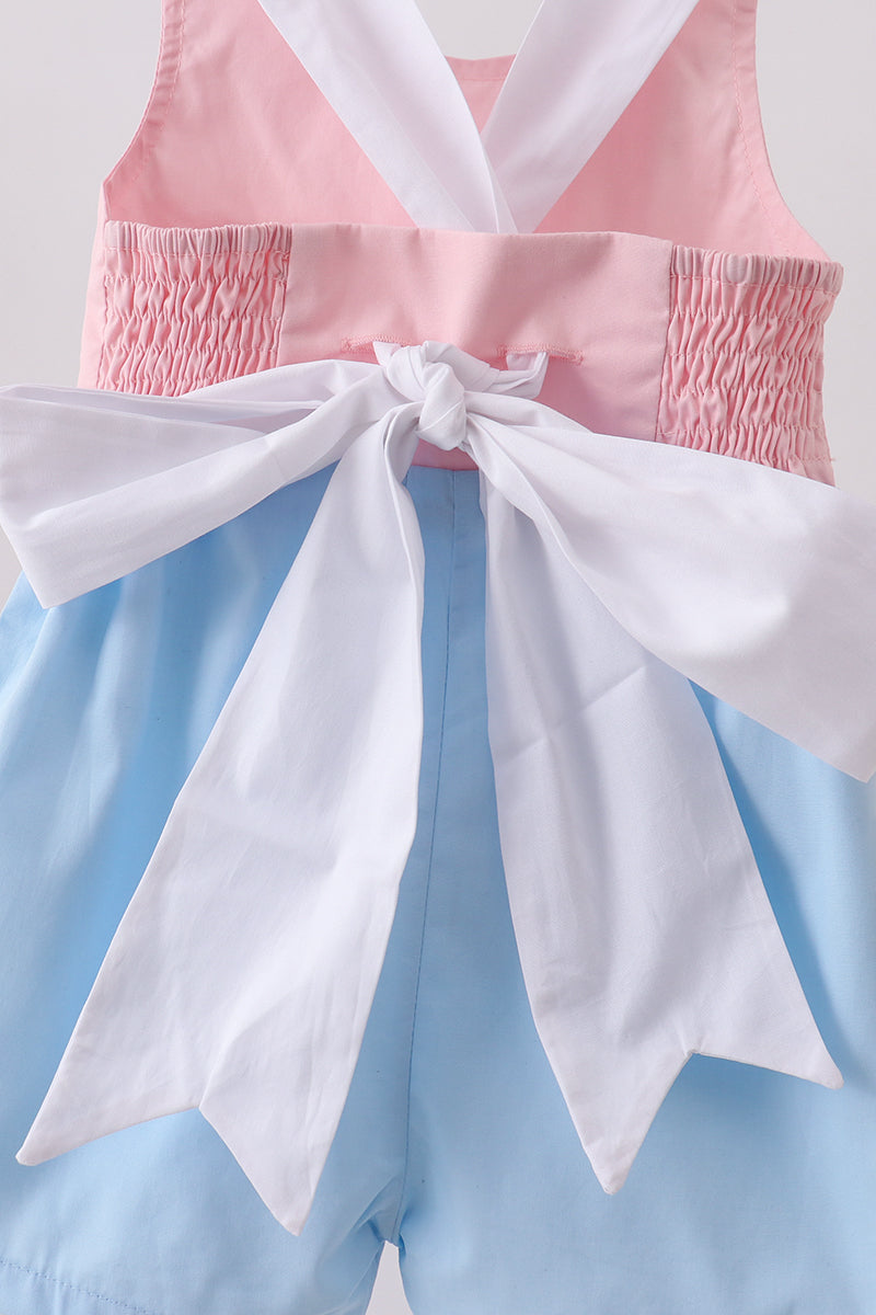 Pink & blue ruffle bow bubble