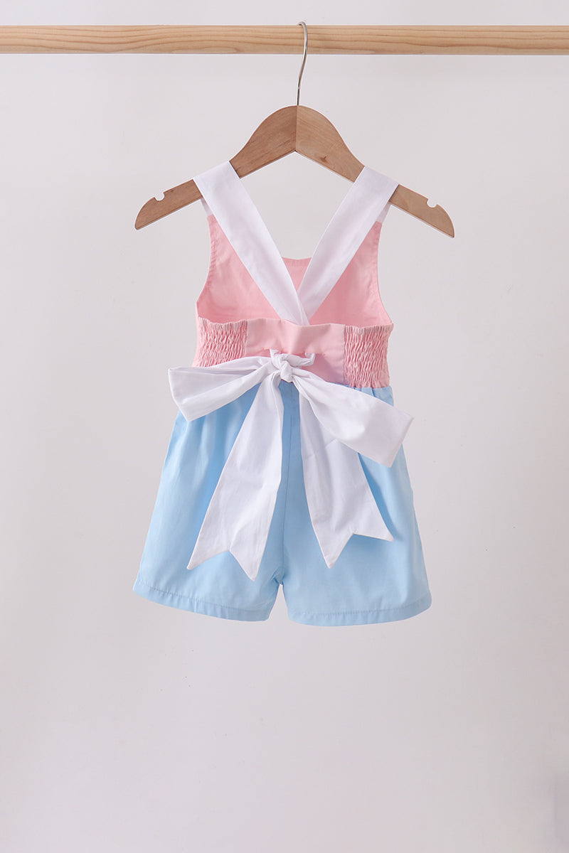 Pink & blue ruffle bow bubble