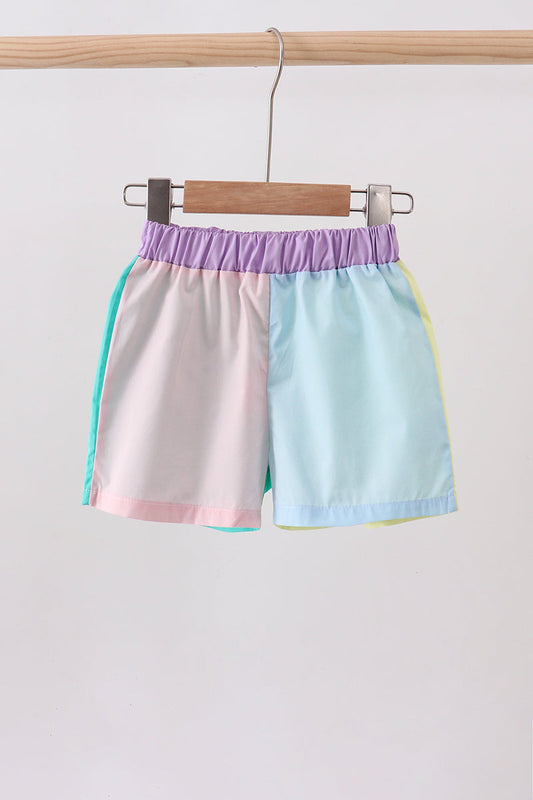 Multicolored colorblock shorts