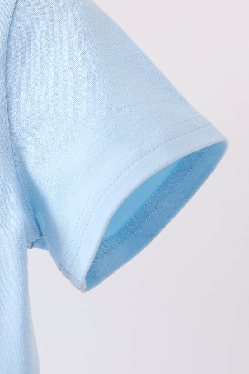 Blue pocket button down shirt