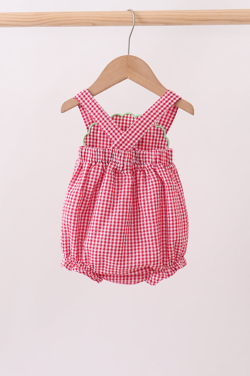 Red watermelon ruffle bubble