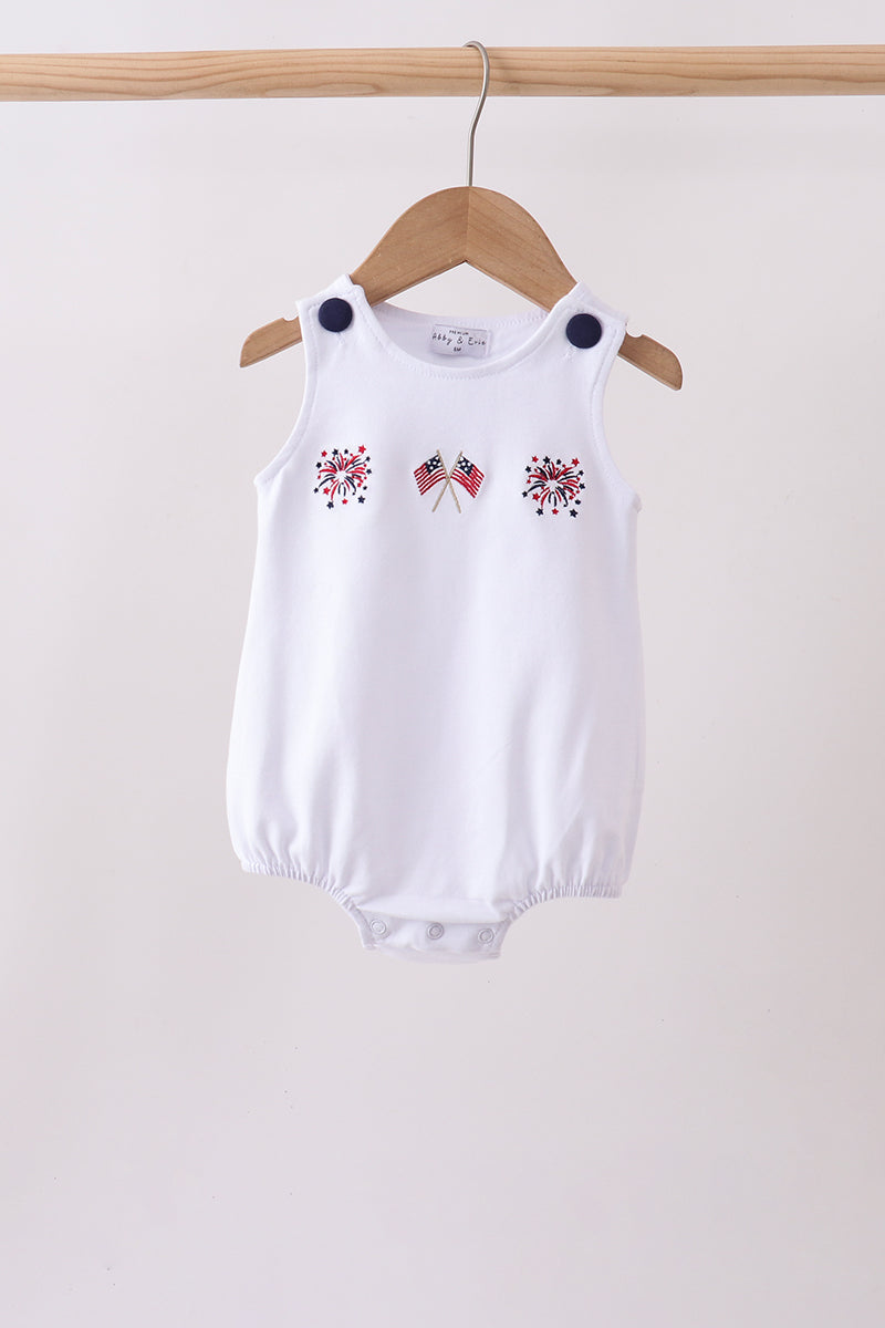 White flag fireworks embroidery bubble