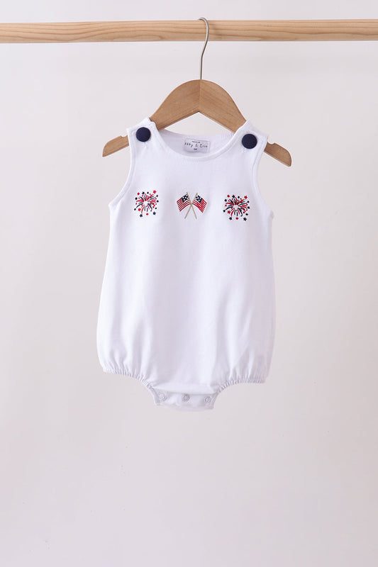 White flag fireworks embroidery bubble