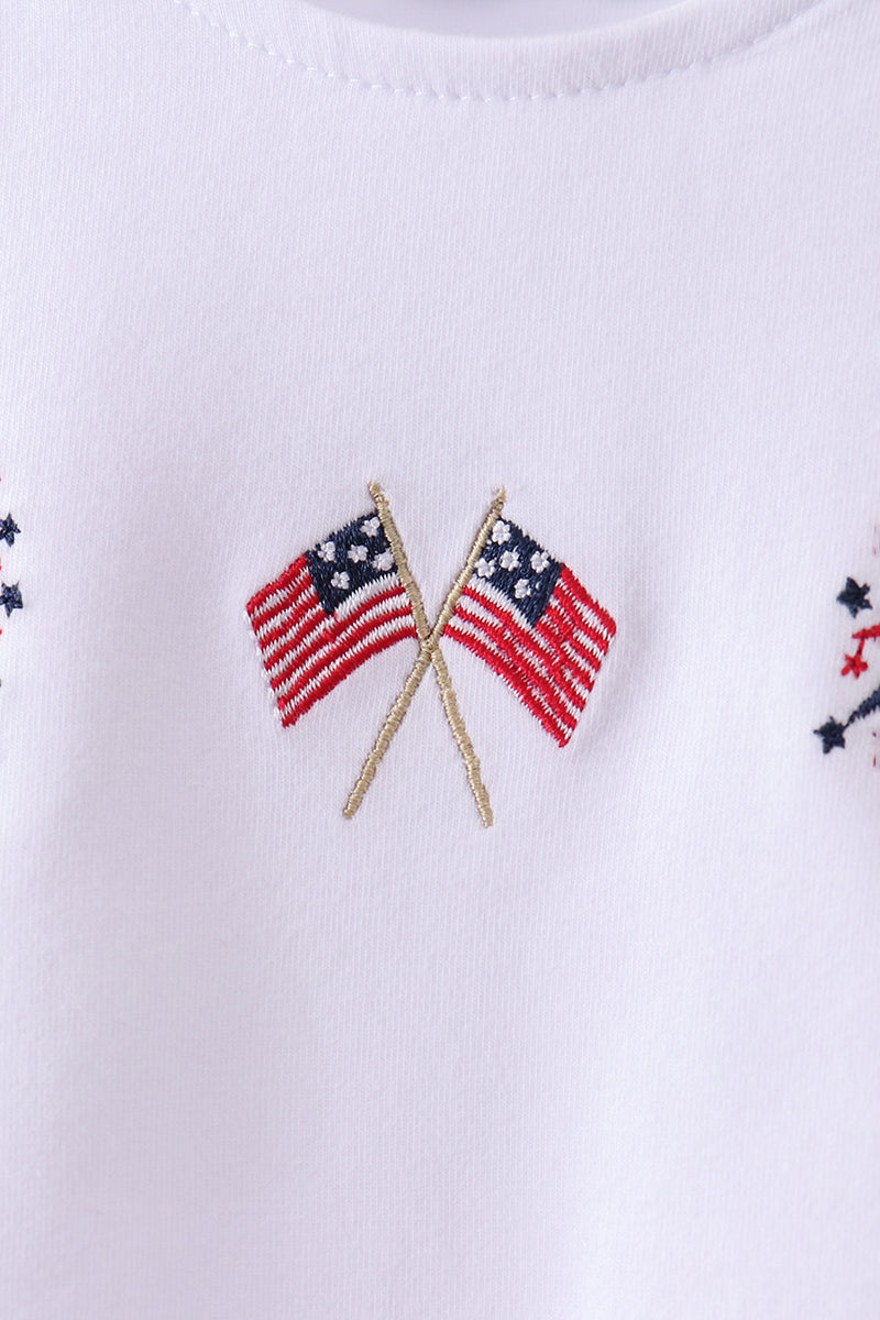 White flag fireworks embroidery bubble