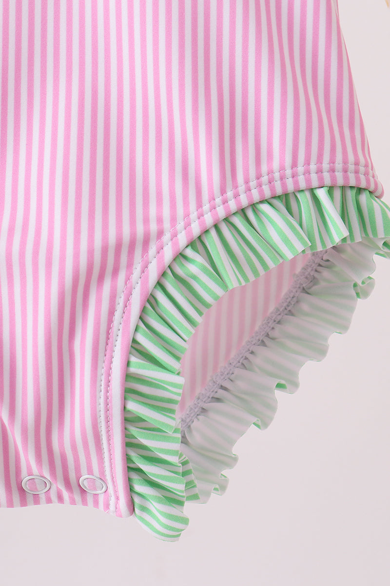 Pink stripe rashguard
