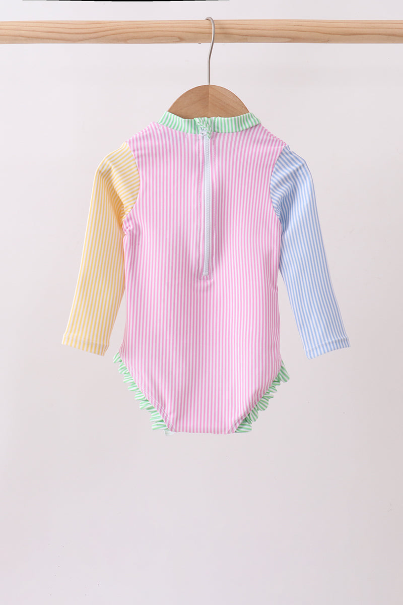 Pink stripe rashguard