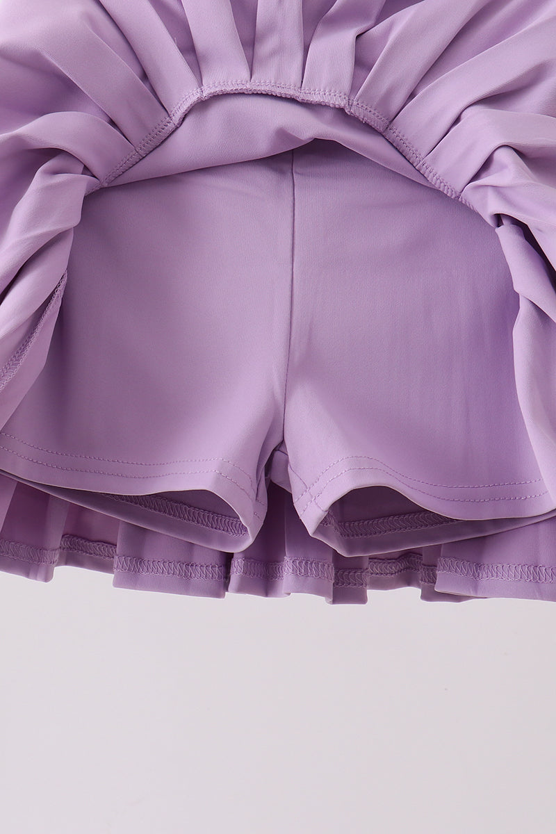 Purple pleated skort