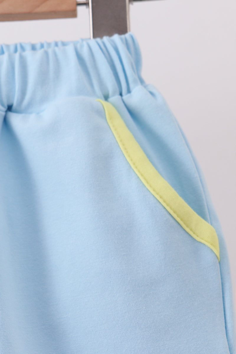 Blue Vehicle Embroidered Set