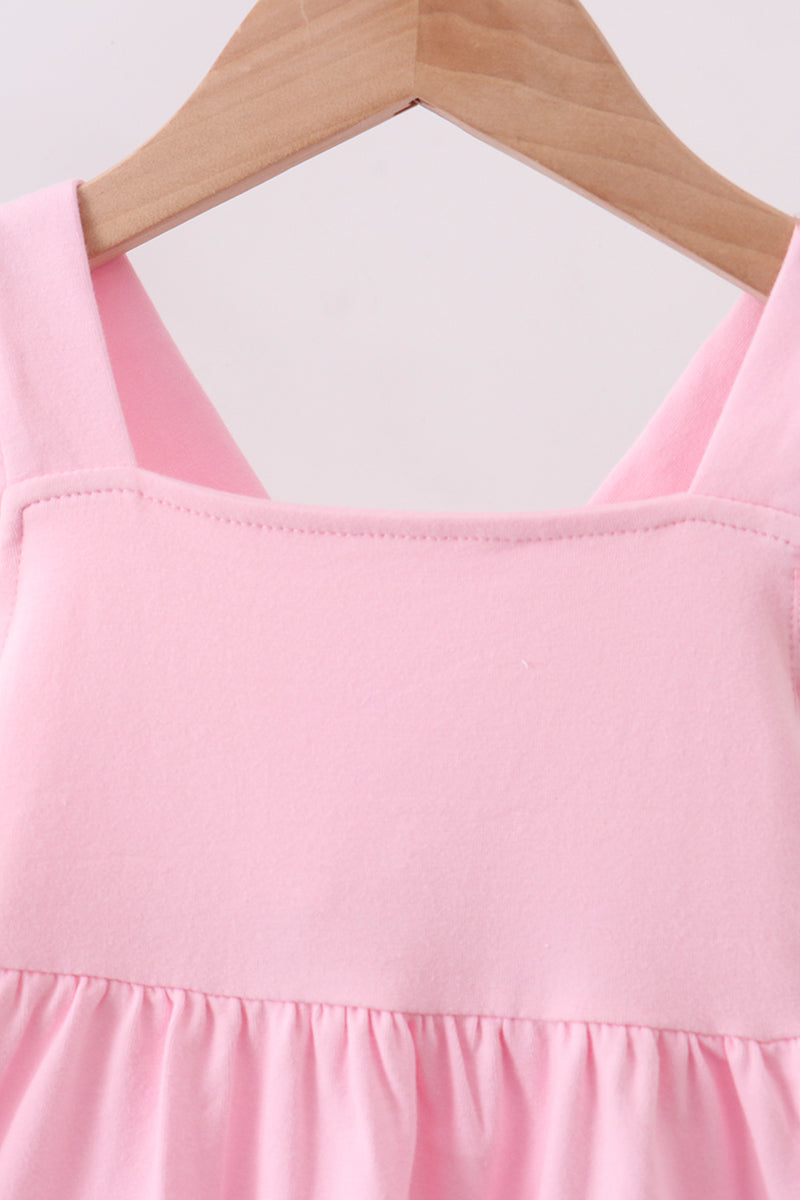 Pink football applique everyone has fun dress
