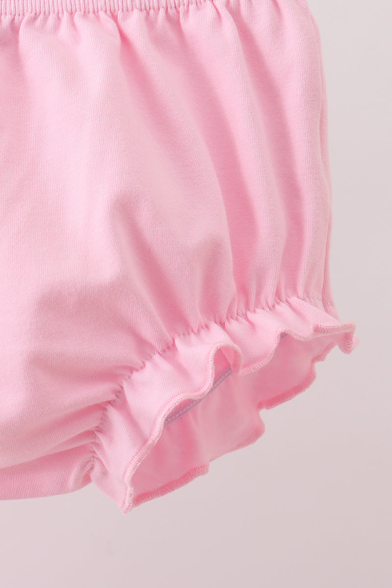 Pink football applique everyone has fun bloomer set