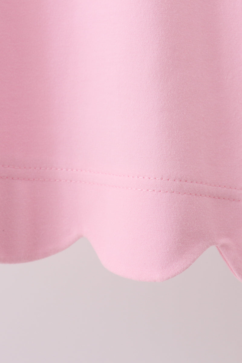 Pink Scalloped Bow Dress