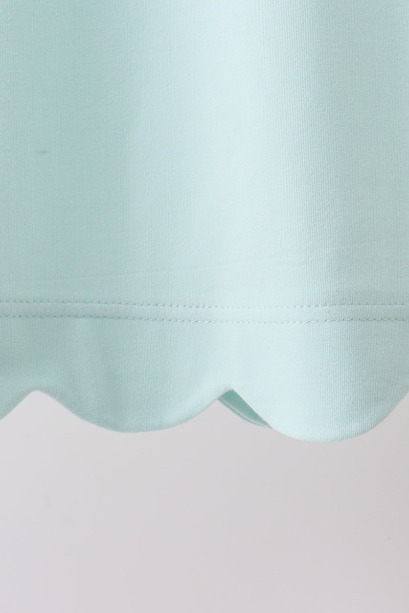 Mint Scalloped Bow Dress