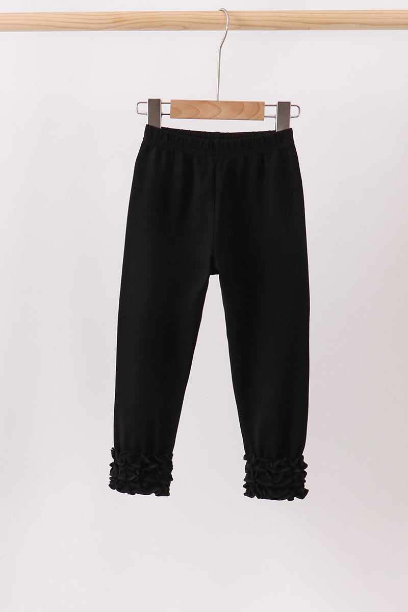 Black icing ruffle pants