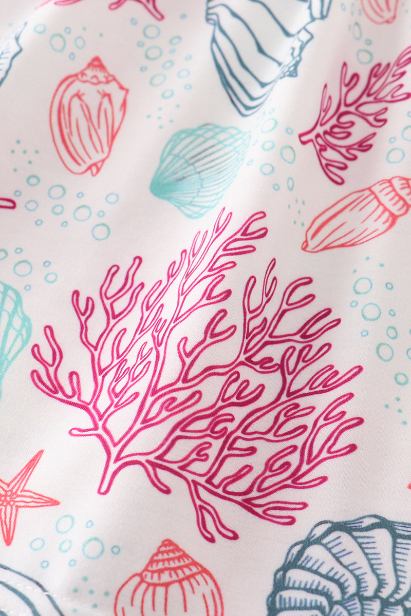 Pink Shell Embroidered Dress