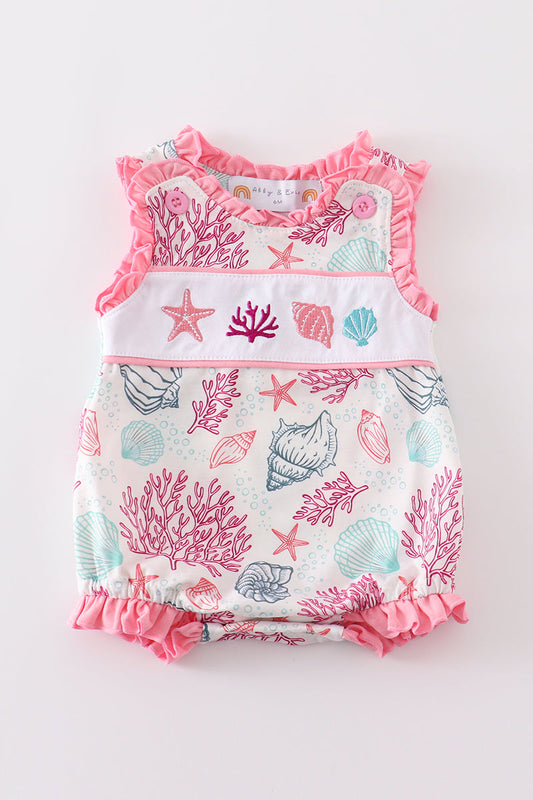 Pink Shell Embroidered Bubble