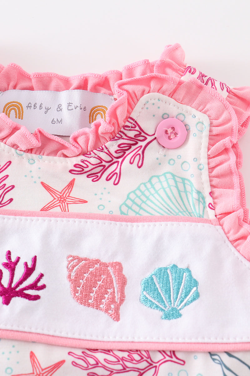 Pink Shell Embroidered Bubble