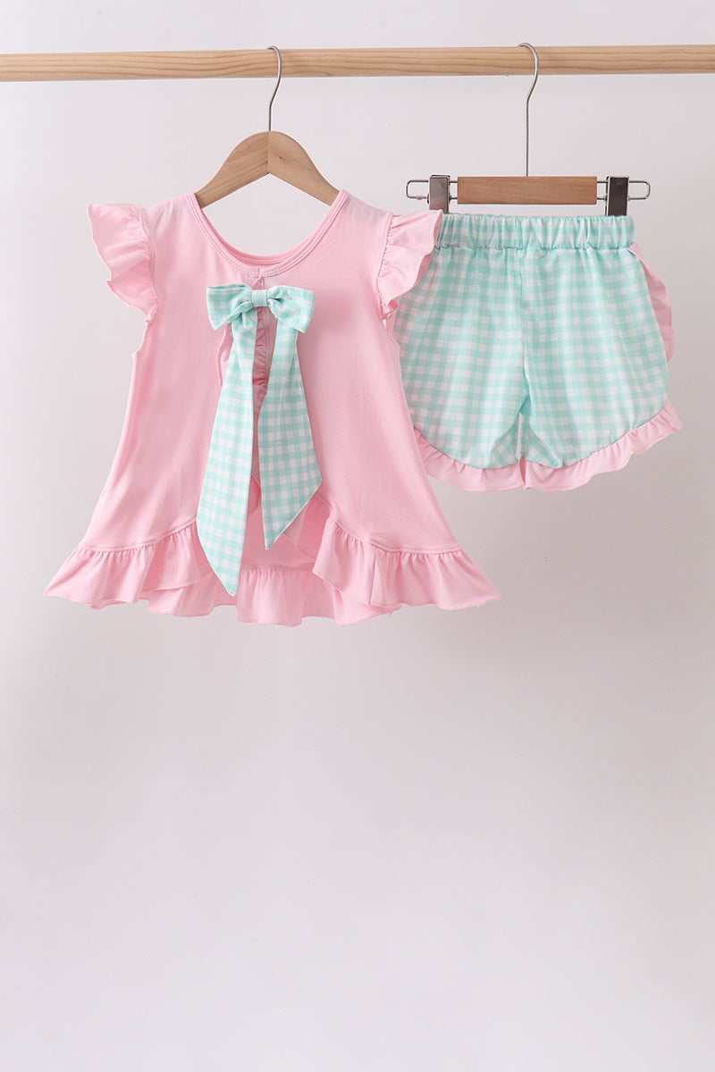 Pink Strawberry Applique Knit Set