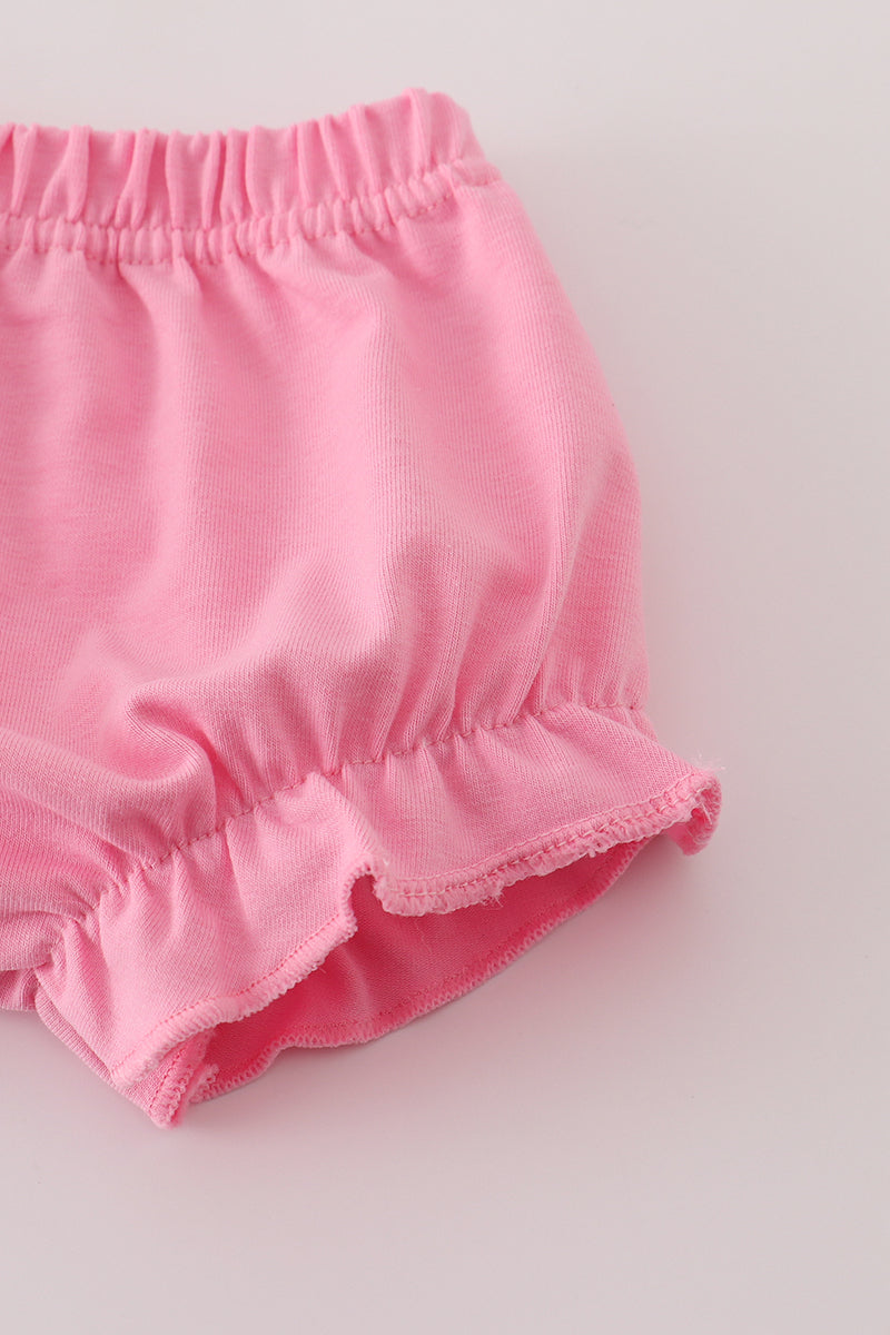 Pink Floral Ruffle Bloomer Set
