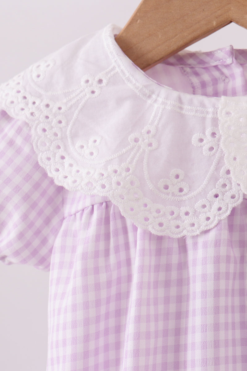 Purple Gingham Lace Bubble