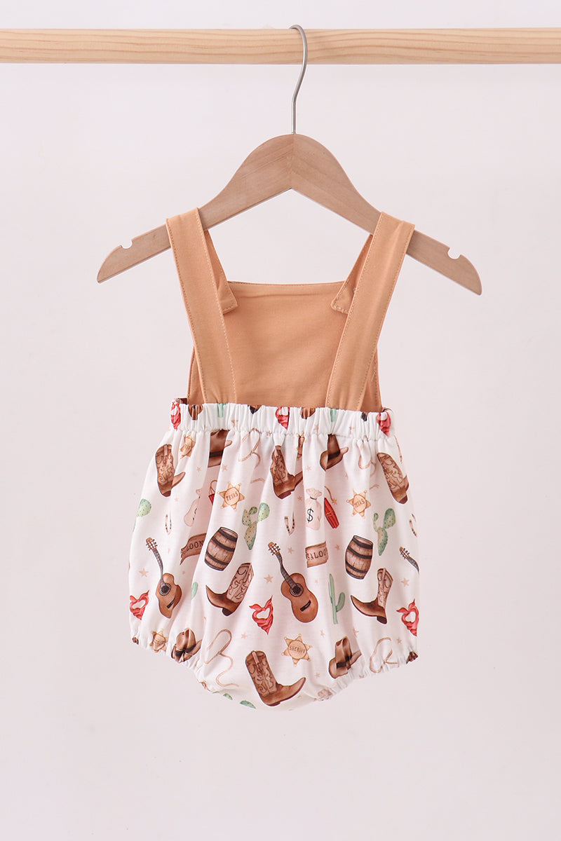 Brown Western Embroidered Bubble