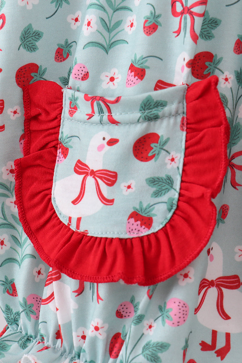 Strawberry Goose Ruffle Bubble