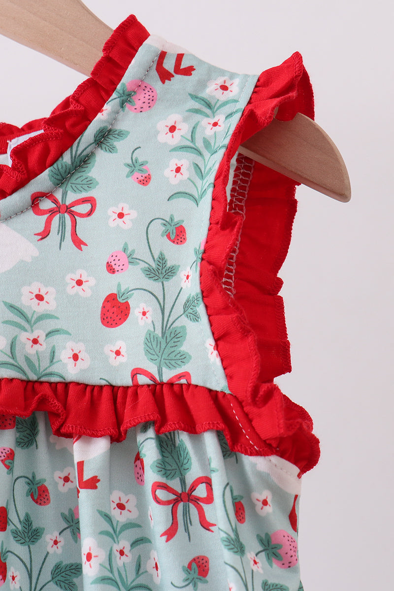 Strawberry Goose Ruffle Ruffle Dress