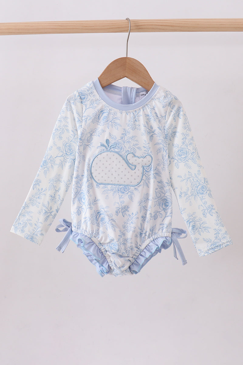 Blue Whale Applique  Rashguard