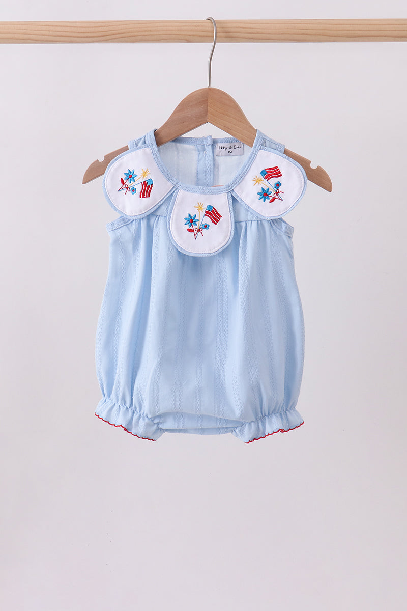 Blue jacquard embroidery bubble