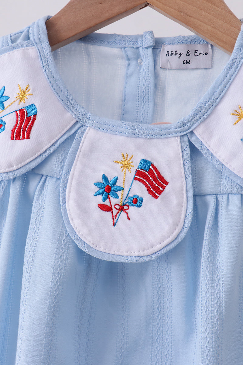 Blue jacquard embroidery bubble