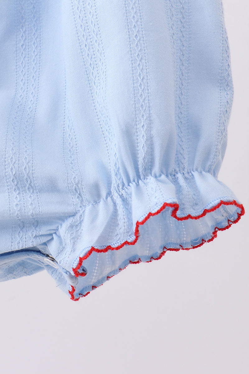 Blue jacquard embroidery bubble