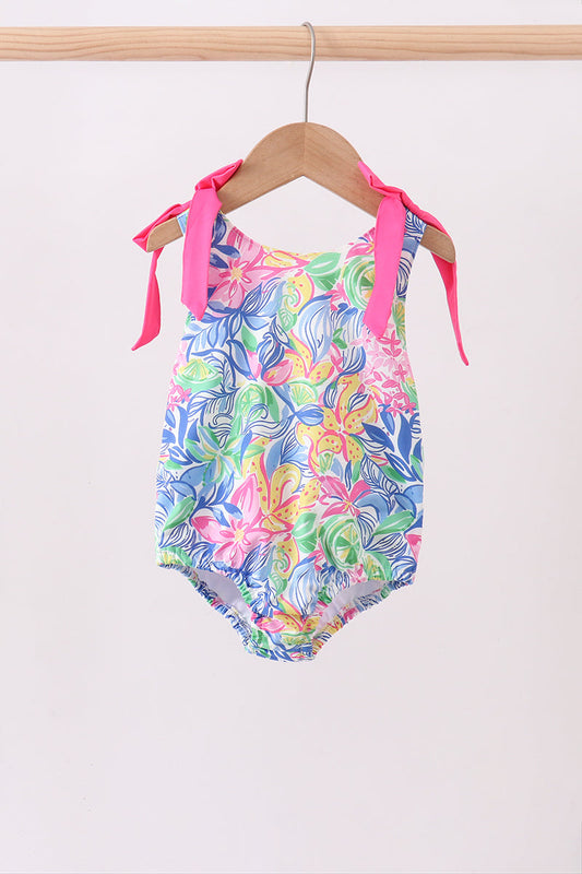 Tropical floral print swimsuit