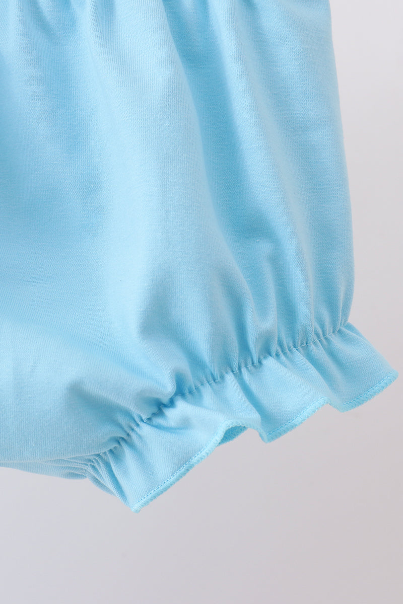 Blue rose smocked bloomer set