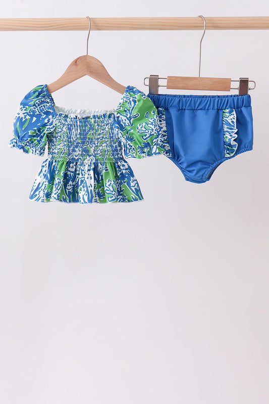 Ocean garden splash ruffle 2pc set