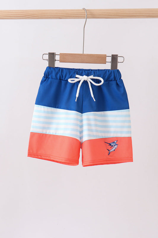 Tuna embroidery swim trunks