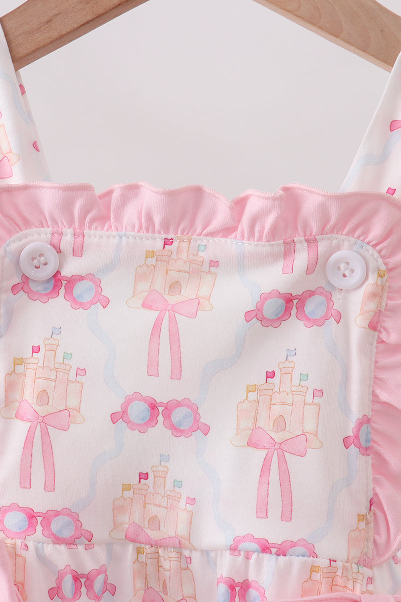 Pink bow castle ruffle bubble
