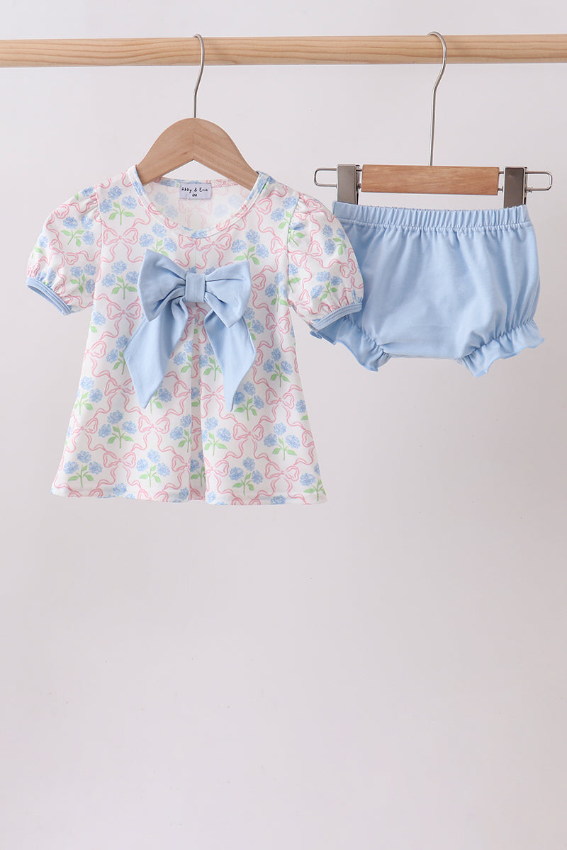 Blue Hydrangea Bow Bloomer Set