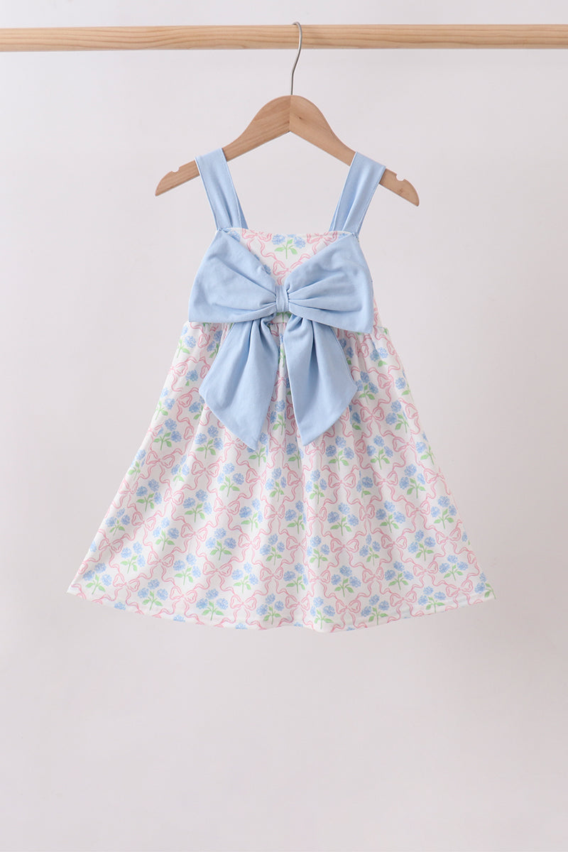 Blue Hydrangea Bow Dress