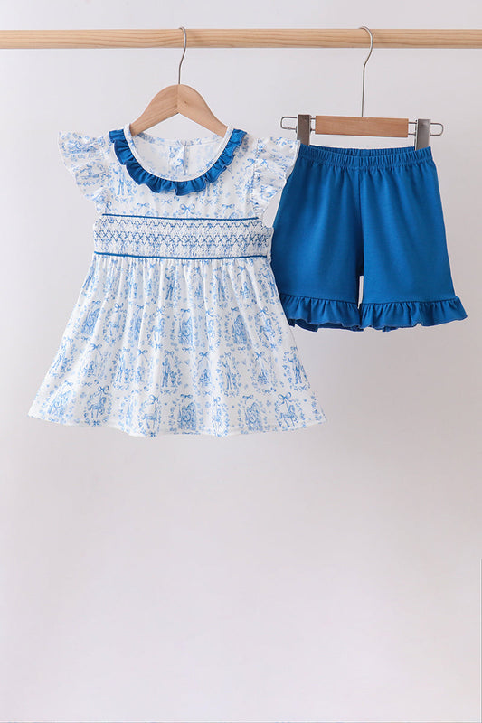 Blue Castle Smocked Ruffle Set