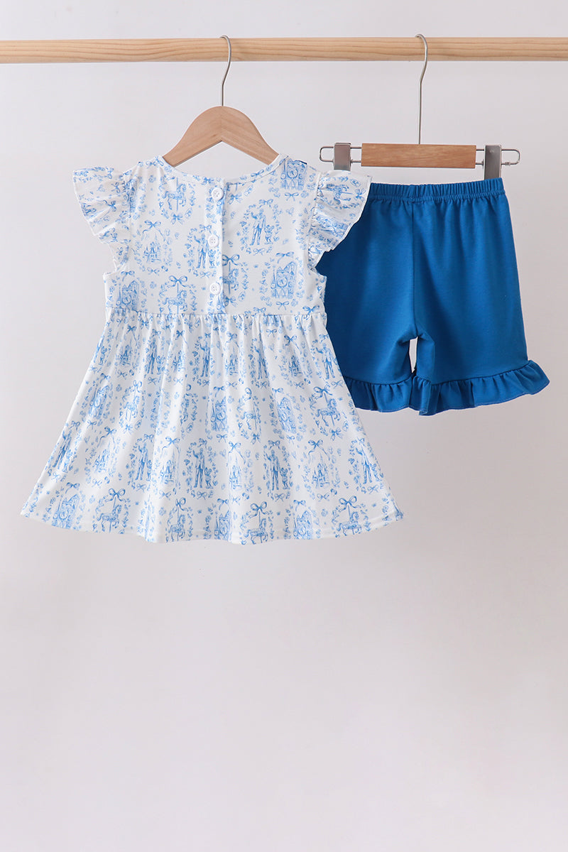 Blue Castle Smocked Ruffle Set