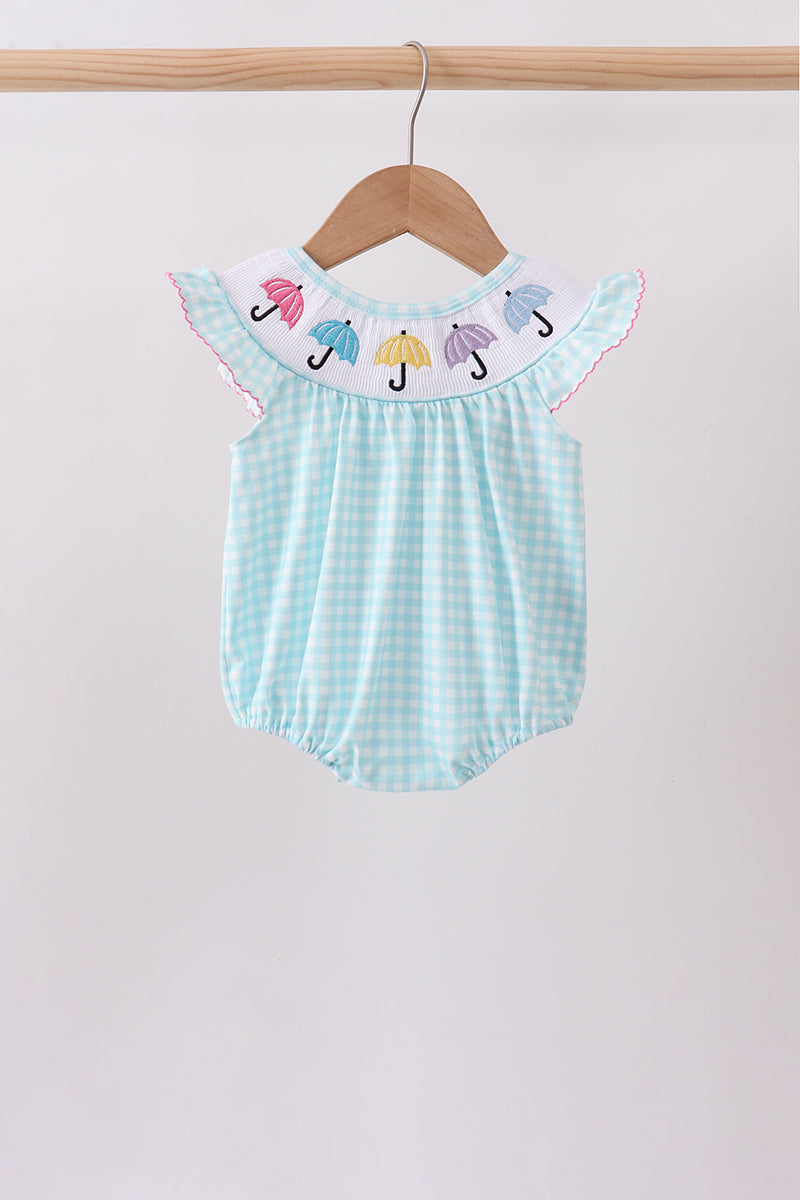 Blue Umbrella Smocked Bubble