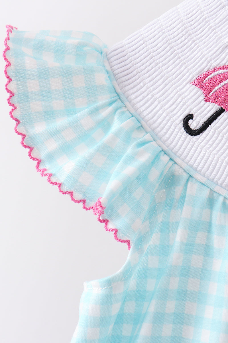Blue Umbrella Smocked Set