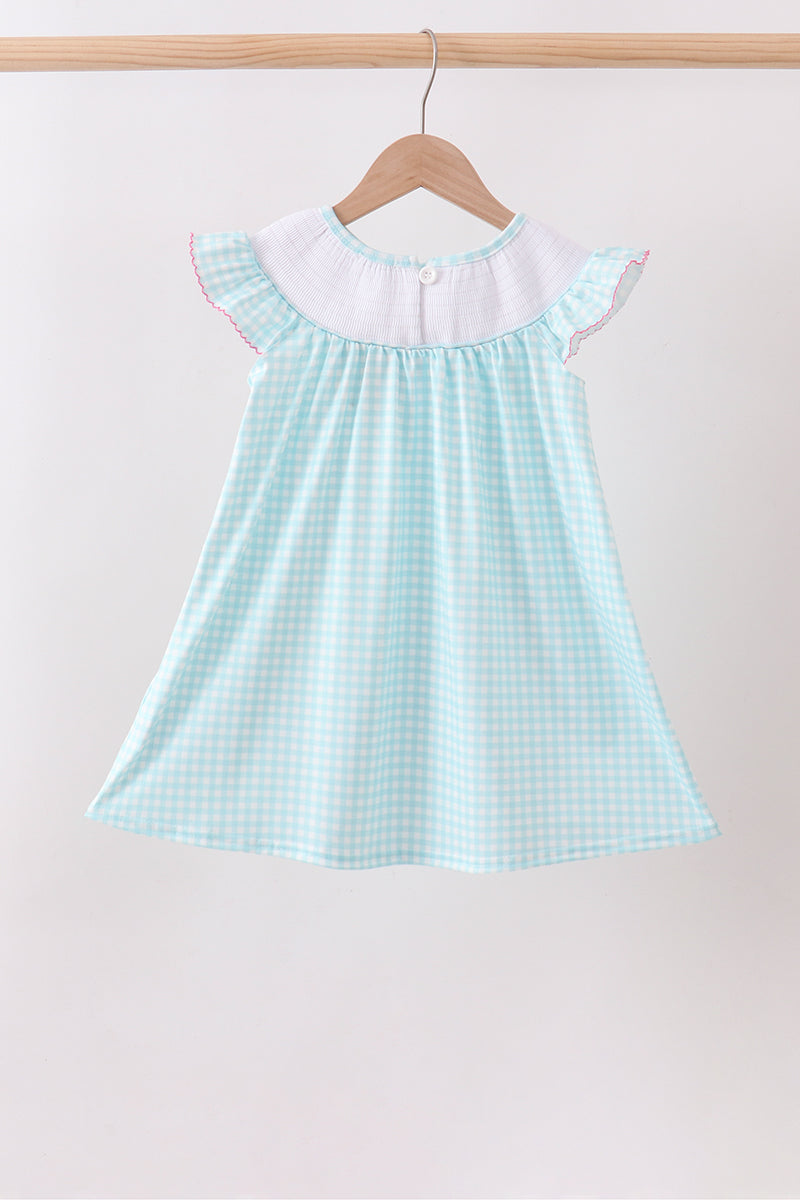 Blue Umbrella Smocked Dress