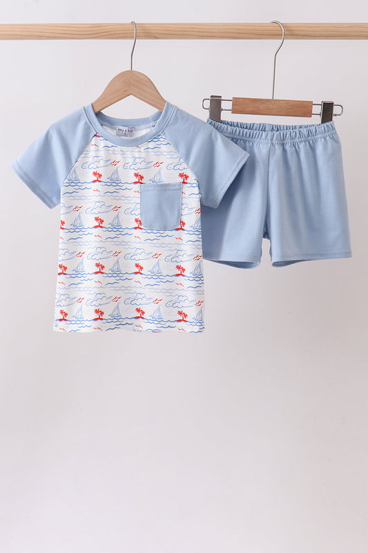 Blue Sailboat Set